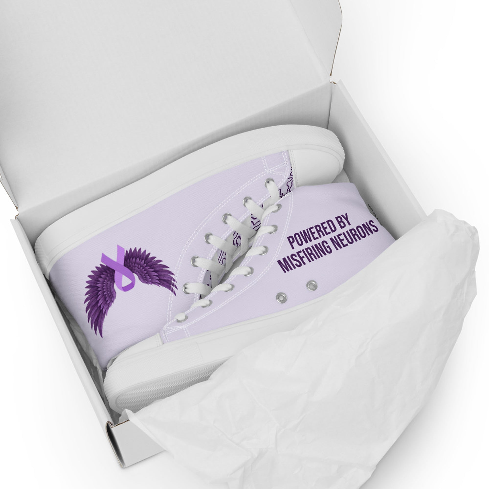 ILLTOCHILL Epilepsy awareness and support gift Men’s high top canvas shoes – Flat 5 Front