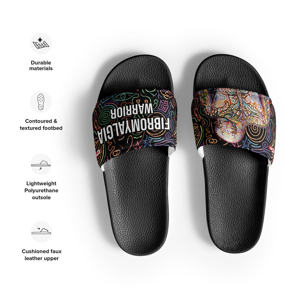 ILLTOCHILL Fibromyalgia Support Men's Slides – Product specs Front (Fibromyalgia Support Men's Slides)
