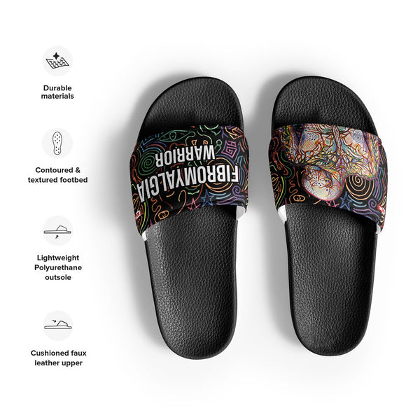 ILLTOCHILL Fibromyalgia Support Men's Slides – Product specs Front (Fibromyalgia Support Men's Slides)