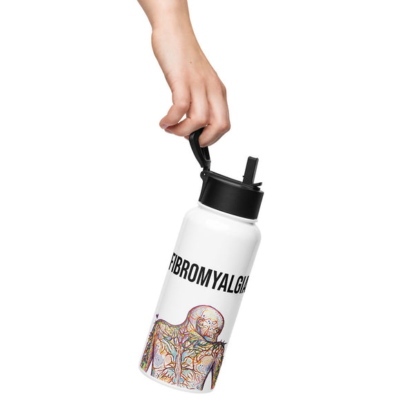 ILLTOCHILL Fibromyalgia awareness fibro gift Stainless steel water bottle with a straw lid – Lifestyle Left