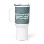 ILLTOCHILL OCD awareness Obsessive-Compulsive Disorder gift Travel mug with a handle – Flat Right