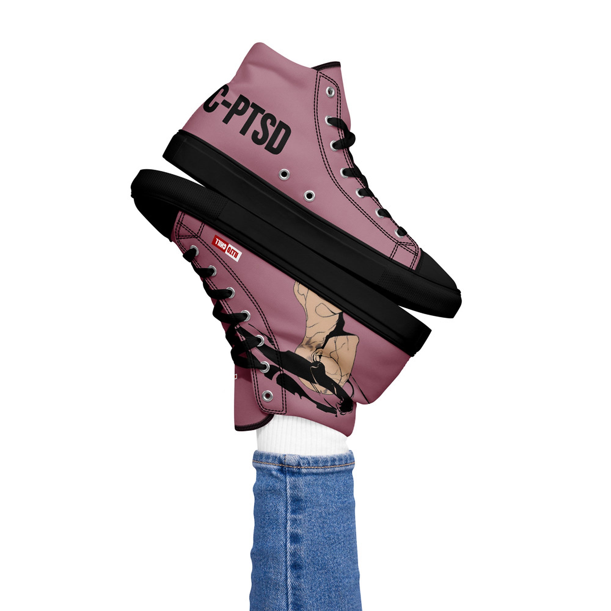 ILLTOCHILL C-PTSD Support Women's High Top Shoes – Women's Lifestyle 2 Left (C-ptsd Support Women's High Top Shoes)