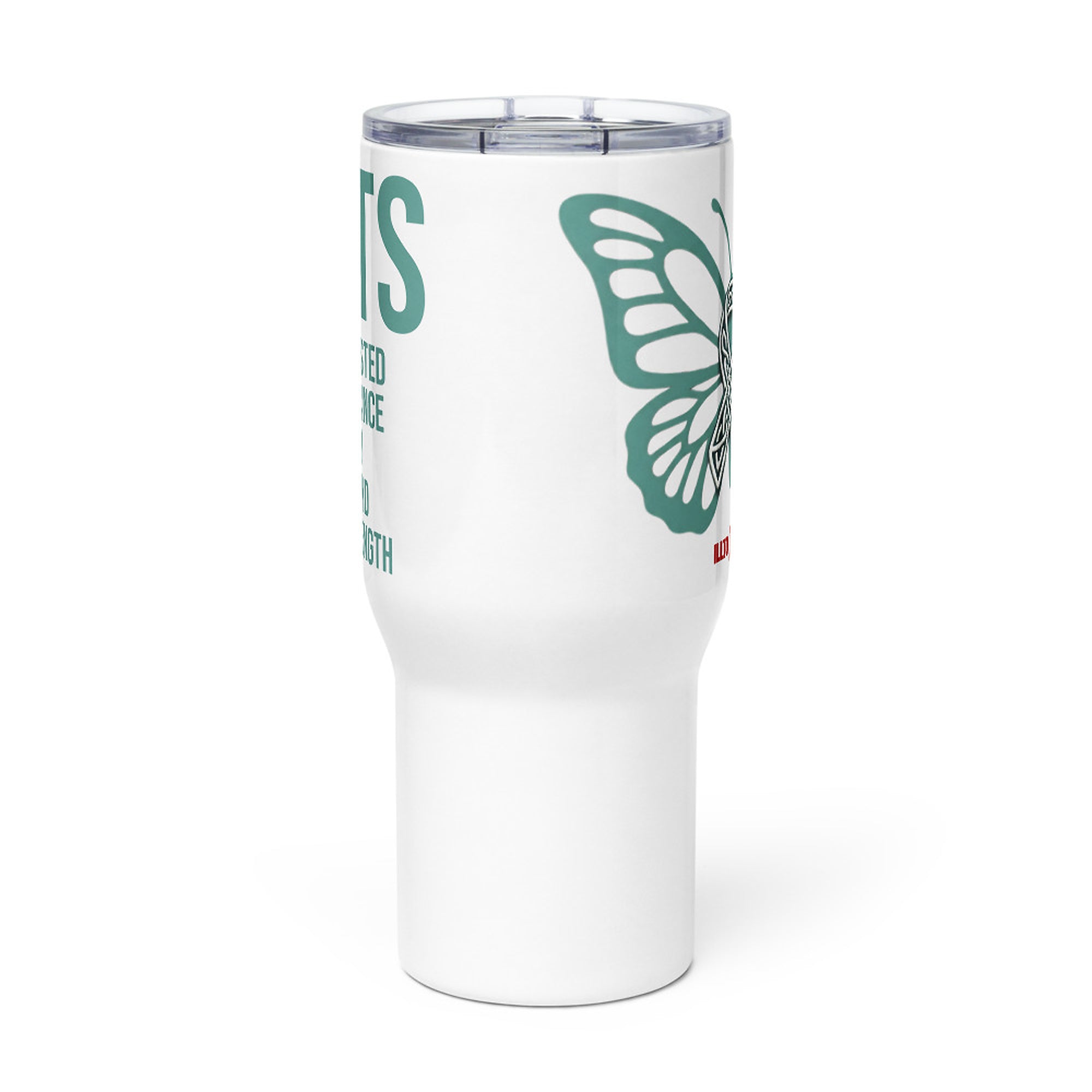 ILLTOCHILL POTS awareness gift Travel mug with a handle – Flat Front