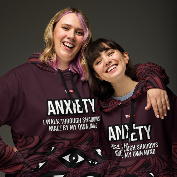 ILLTOCHILL Anxiety awareness gift heavyweight Unisex Hoodie – Couples Front (Black)