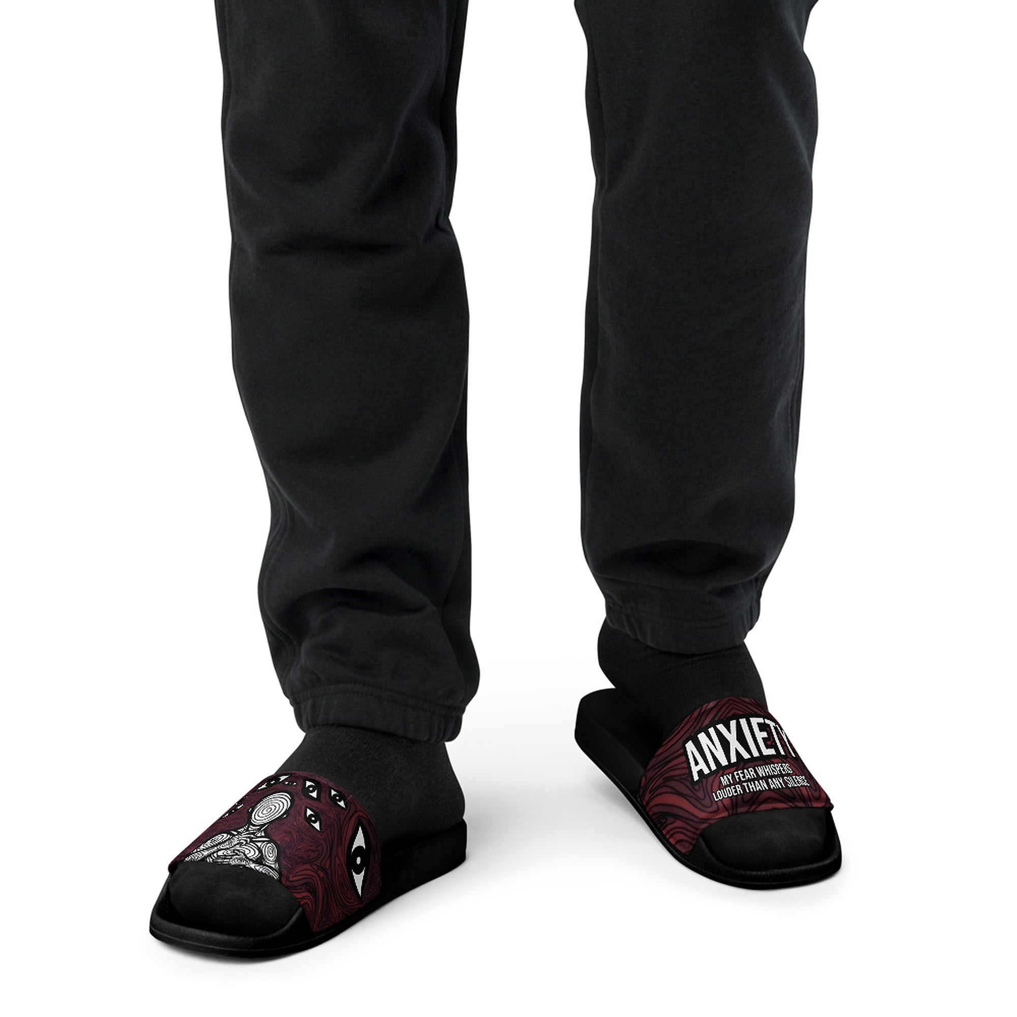ILLTOCHILL Anxiety Awareness Men's Slides – Men's Front (Anxiety Awareness Men's Slides)