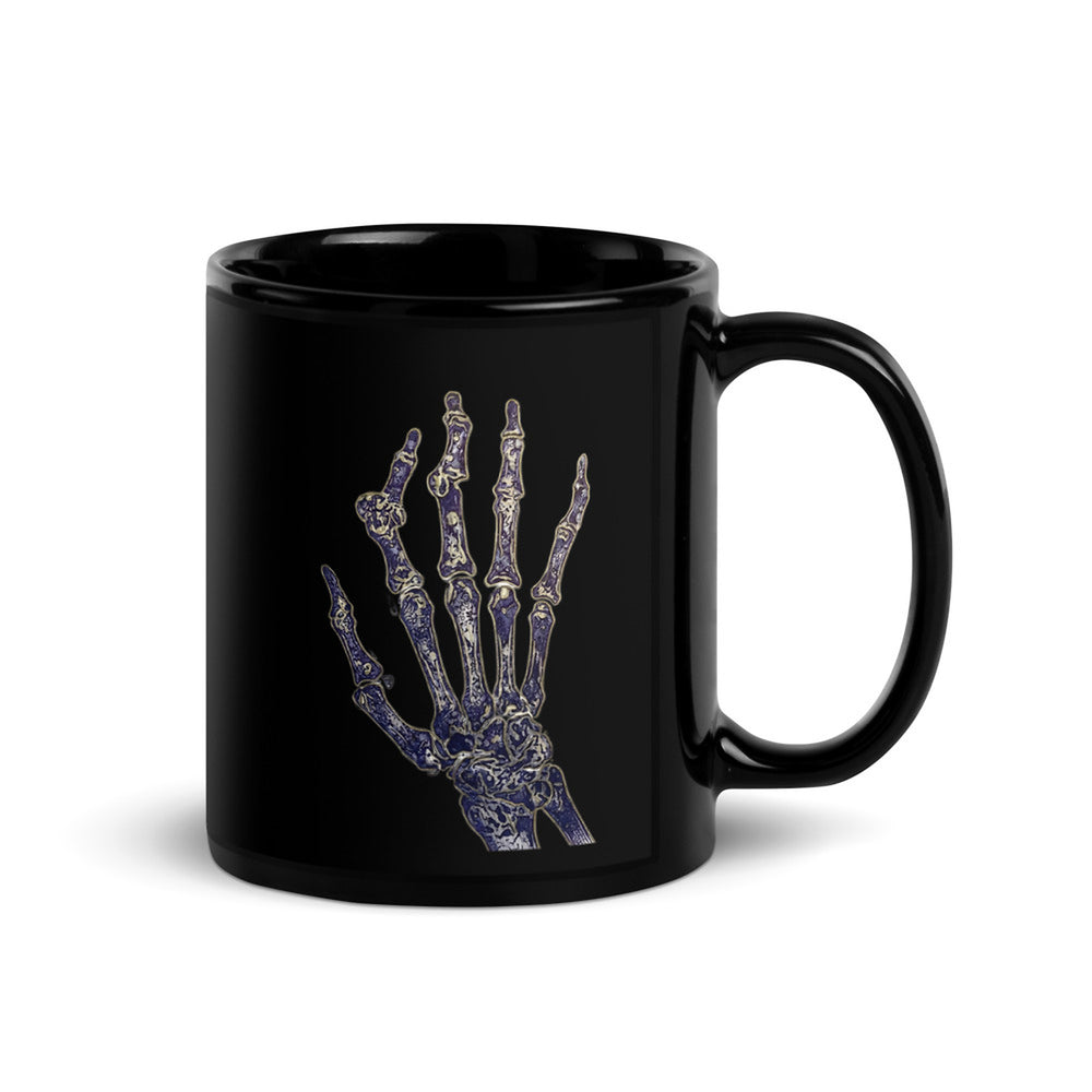 ILLTOCHILL RA awareness Rheumatoid Arthritis support gift Black Glossy Mug – Flat Handle on Right