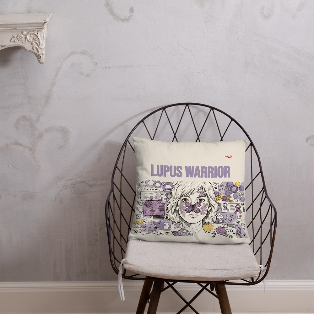 ILLTOCHILL Lupus Awareness Pillow – Lifestyle Front Lifestyle 1 (White)