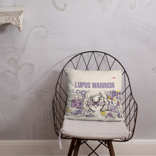 ILLTOCHILL Lupus Awareness Pillow – Lifestyle Front Lifestyle 1 (White)