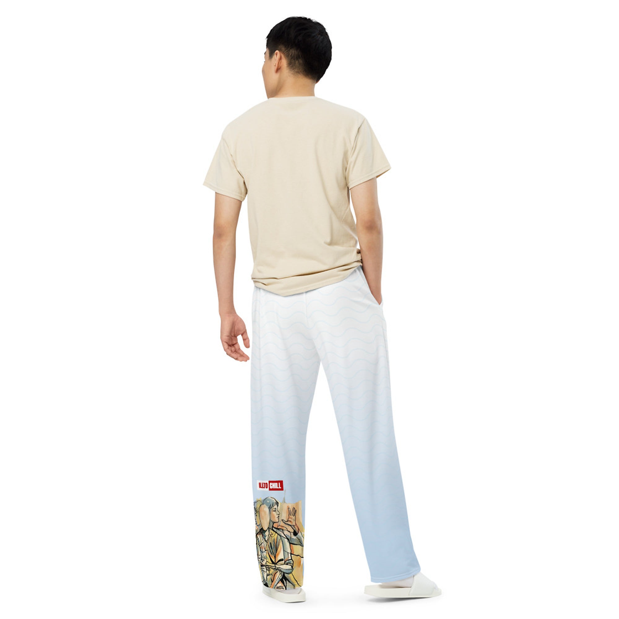ILLTOCHILL Tourette's Syndrome Awareness Pants – Men's Back (White)