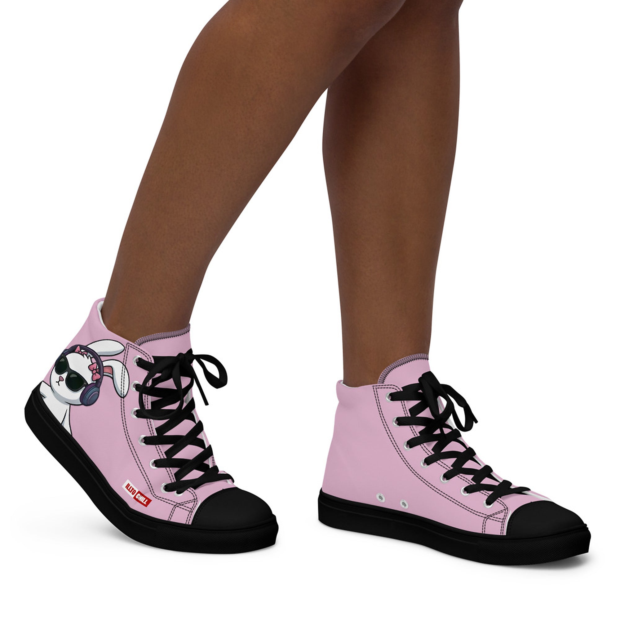 ILLTOCHILL Hard of Hearing Awareness Women's High Top Shoes – Women's Right (Hard Of Hearing Awareness Women's High Top Shoes)