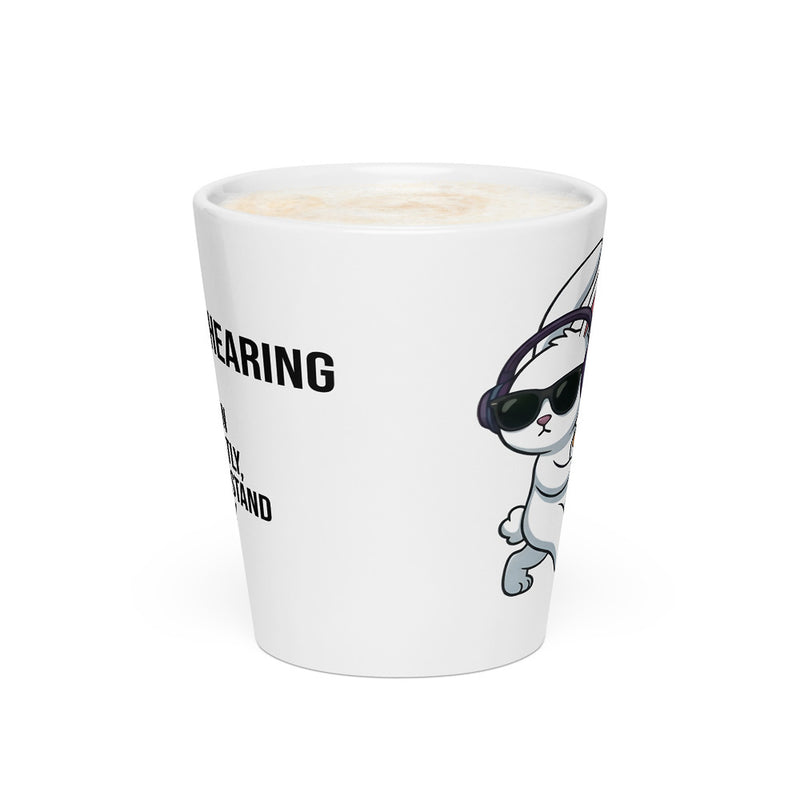 ILLTOCHILL Hard of hearing support gift for hearing impaired Latte mug – Flat 2 Front