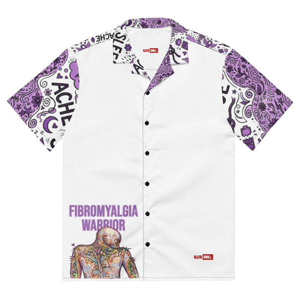 ILLTOCHILL Fibromyalgia awareness Unisex button shirt – Flat Front (Black)