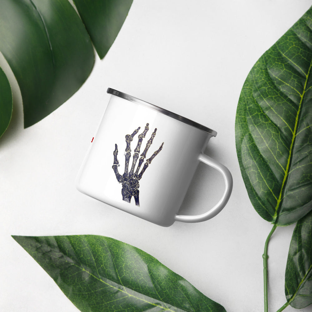 ILLTOCHILL RA awareness Rheumatoid Arthritis support gift Enamel Mug – Lifestyle Right