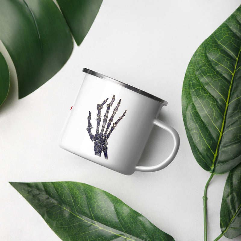 ILLTOCHILL RA awareness Rheumatoid Arthritis support gift Enamel Mug – Lifestyle Right