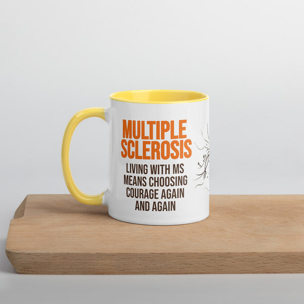ILLTOCHILL MS awareness Multiple Sclerosis support gift Mug with Color Inside – Lifestyle Left