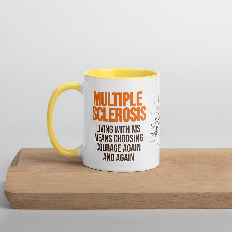 ILLTOCHILL MS awareness Multiple Sclerosis support gift Mug with Color Inside – Lifestyle Left
