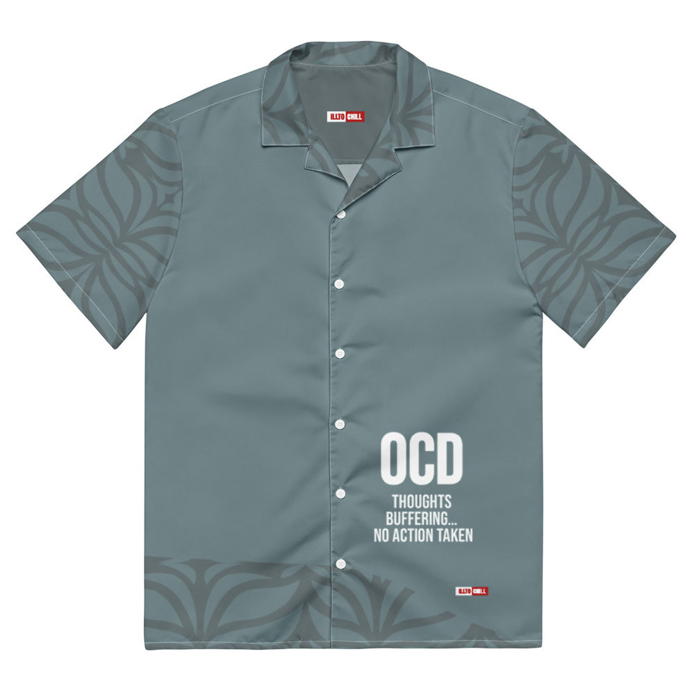 ILLTOCHILL OCD awareness Obsessive-Compulsive Disorder Unisex button shirt – Flat Front (White)