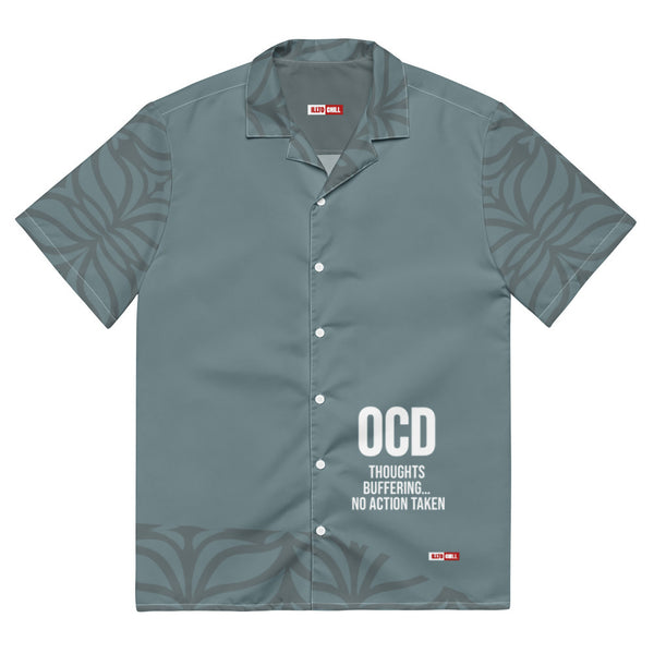 ILLTOCHILL OCD awareness Obsessive-Compulsive Disorder Unisex button shirt – Flat Front (White)