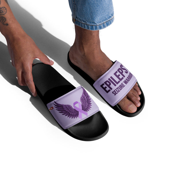 ILLTOCHILL Epilepsy Support Men's Slides – Men's Lifestyle 2 Right Front (Epilepsy Support Men's Slides)