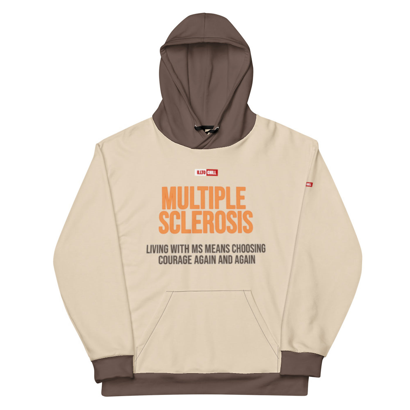 ILLTOCHILL MS awareness Multiple Sclerosis support giftUnisex cotton hoodie – Flat Front (Black)