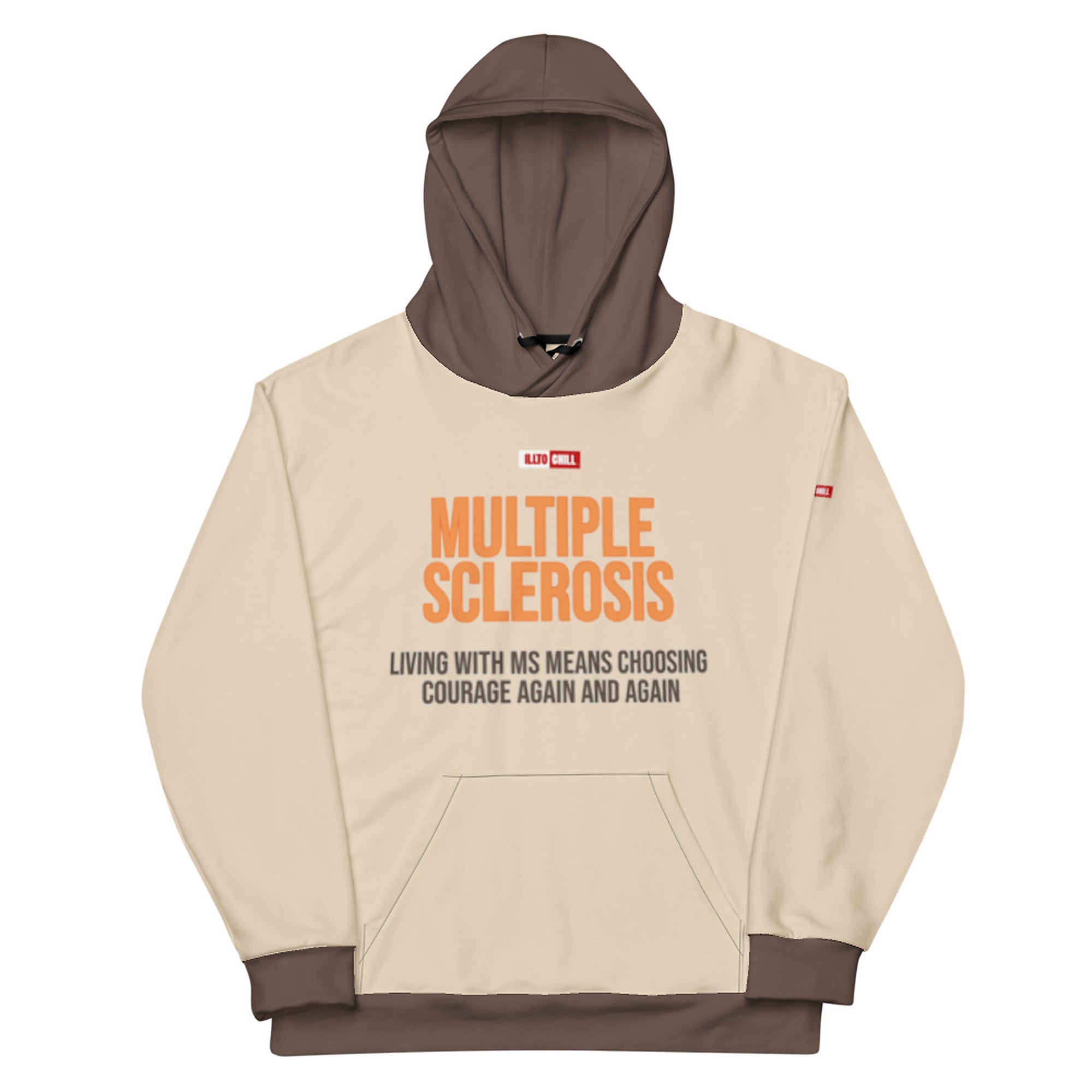 ILLTOCHILL MS awareness Multiple Sclerosis support giftUnisex cotton hoodie – Flat Front (Black)