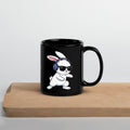 ILLTOCHILL Hard of hearing support gift for hearing impaired Black Glossy Mug – Lifestyle 3 Handle on Right
