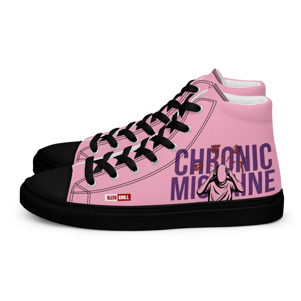 ILLTOCHILL Chronic Migraine Awareness Women's High Top Shoes – Flat Left (Chronic Migraine Awareness Women's High Top Shoes)