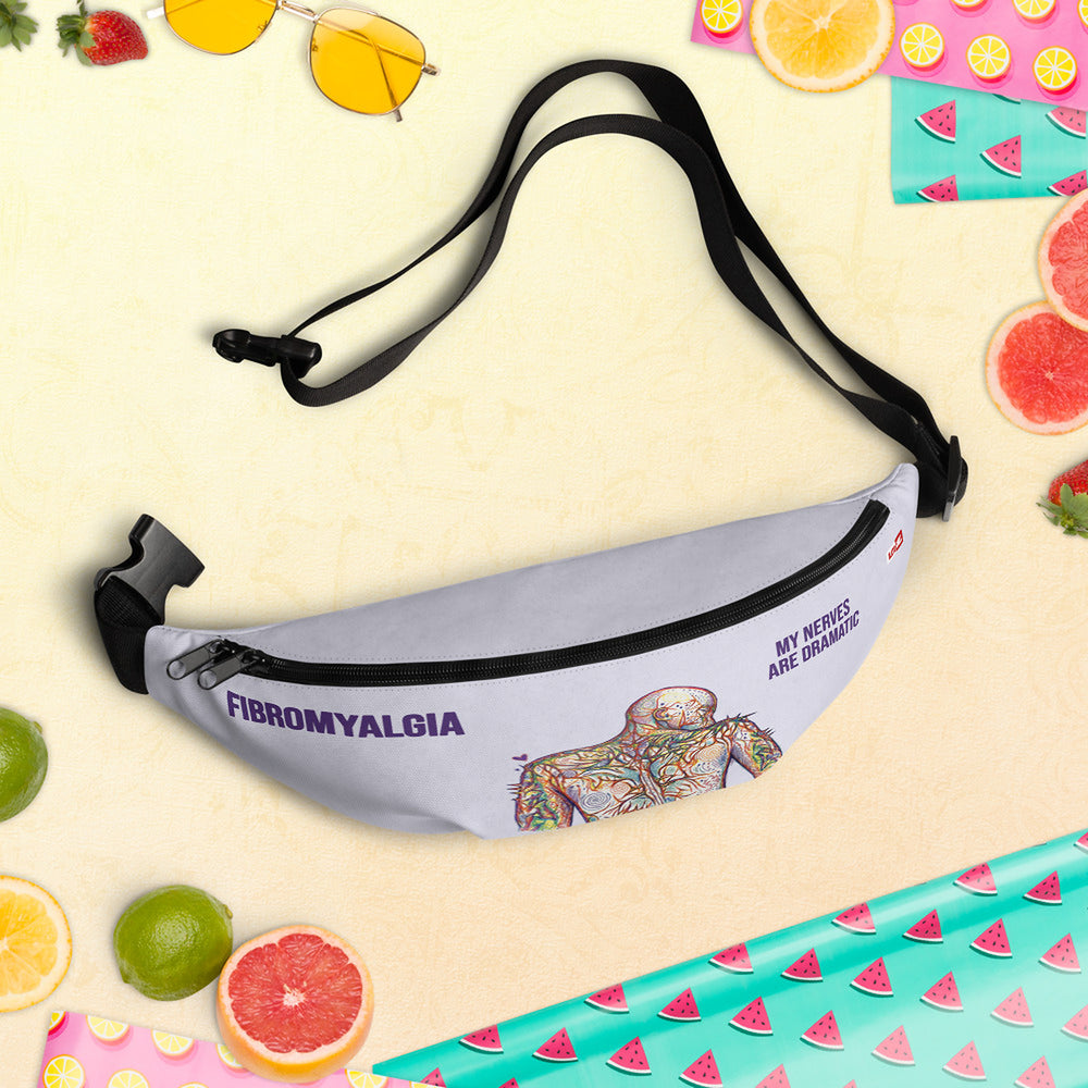 ILLTOCHILL Fibromyalgia Support Fanny Pack – Spring/summer vibes Front (Clear)