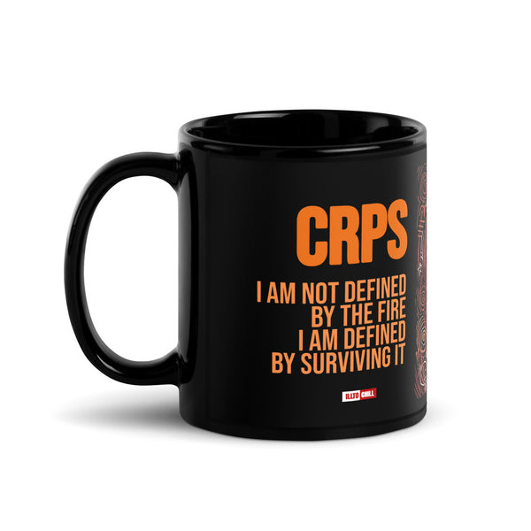 ILLTOCHILL CRPS Awareness and support gift Black Glossy Mug – Flat Handle on Left