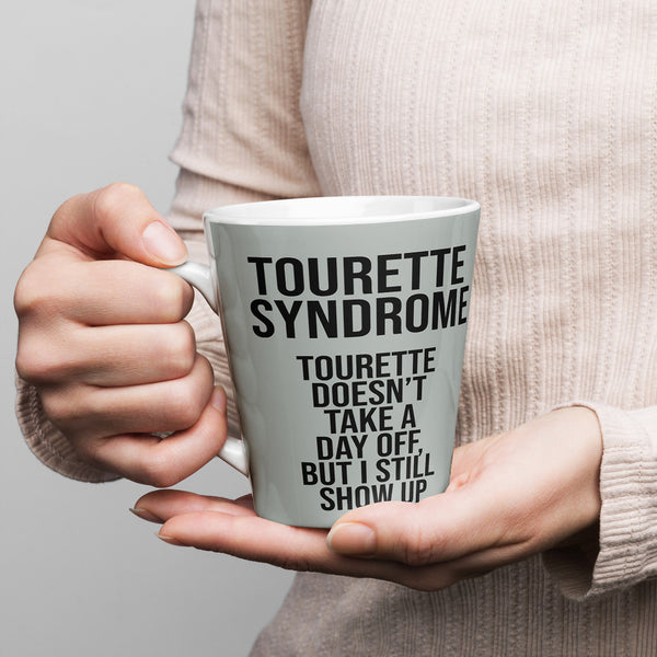 ILLTOCHILL Tourette syndrome awareness TS gift Latte mug – Lifestyle 1 Left