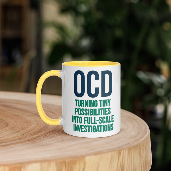 ILLTOCHILL OCD awareness Obsessive-Compulsive Disorder gift Mug with Color Inside – Lifestyle 5 Left
