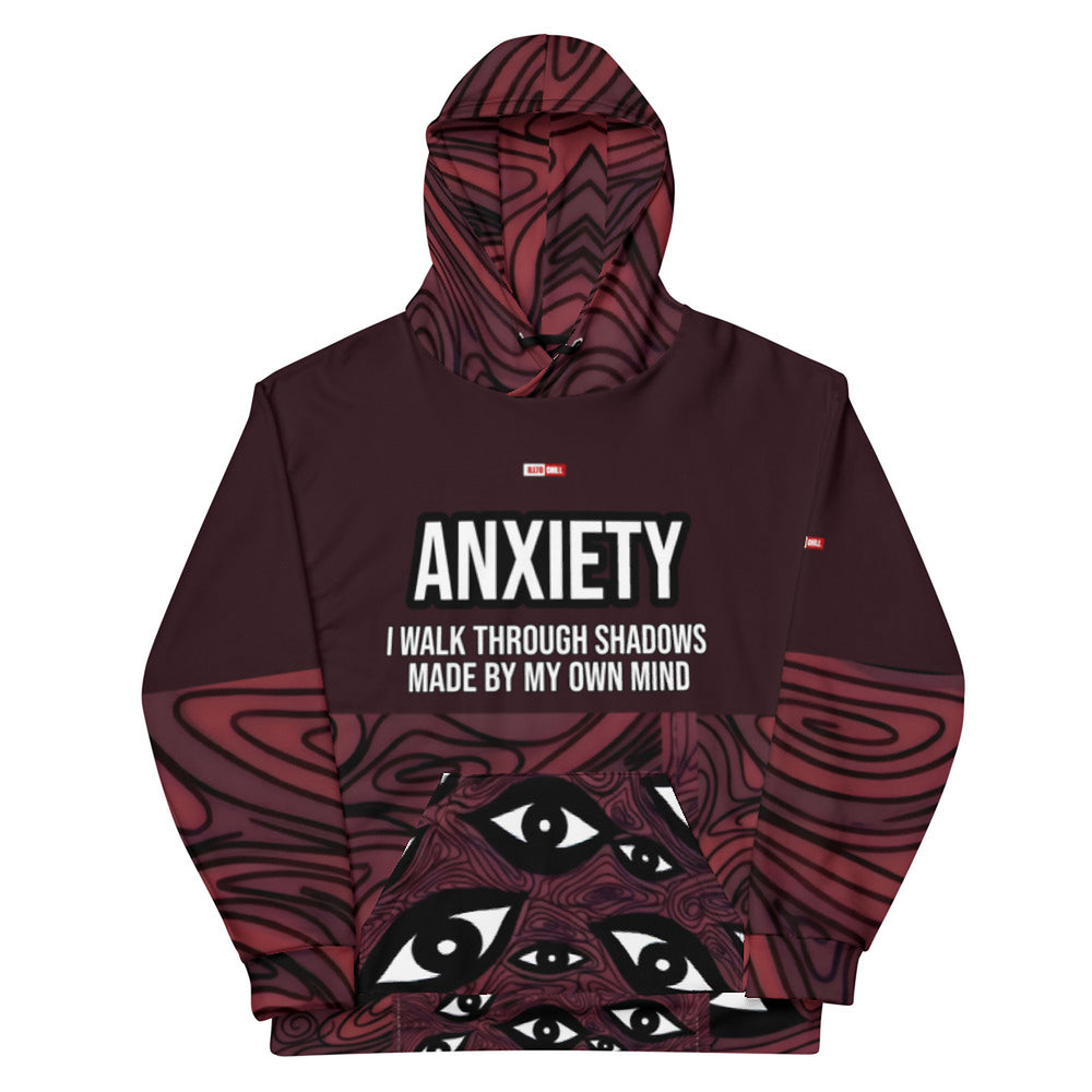ILLTOCHILL Anxiety awareness gift Unisex cotton Hoodie – Flat Front (Black)