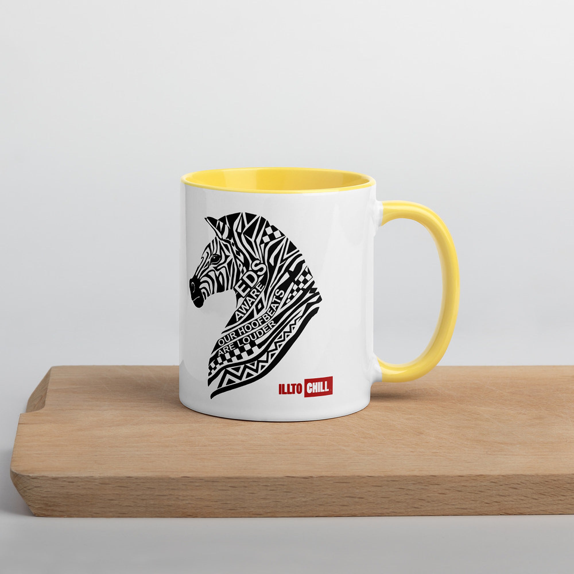 ILLTOCHILL EDS ehler danlos syndrome awareness gift Mug with Color Inside – Lifestyle Right