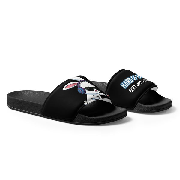 ILLTOCHILL Hard of Hearing Awareness Men's Slides – Flat Right Front (Hard Of Hearing Awareness Men's Slides)