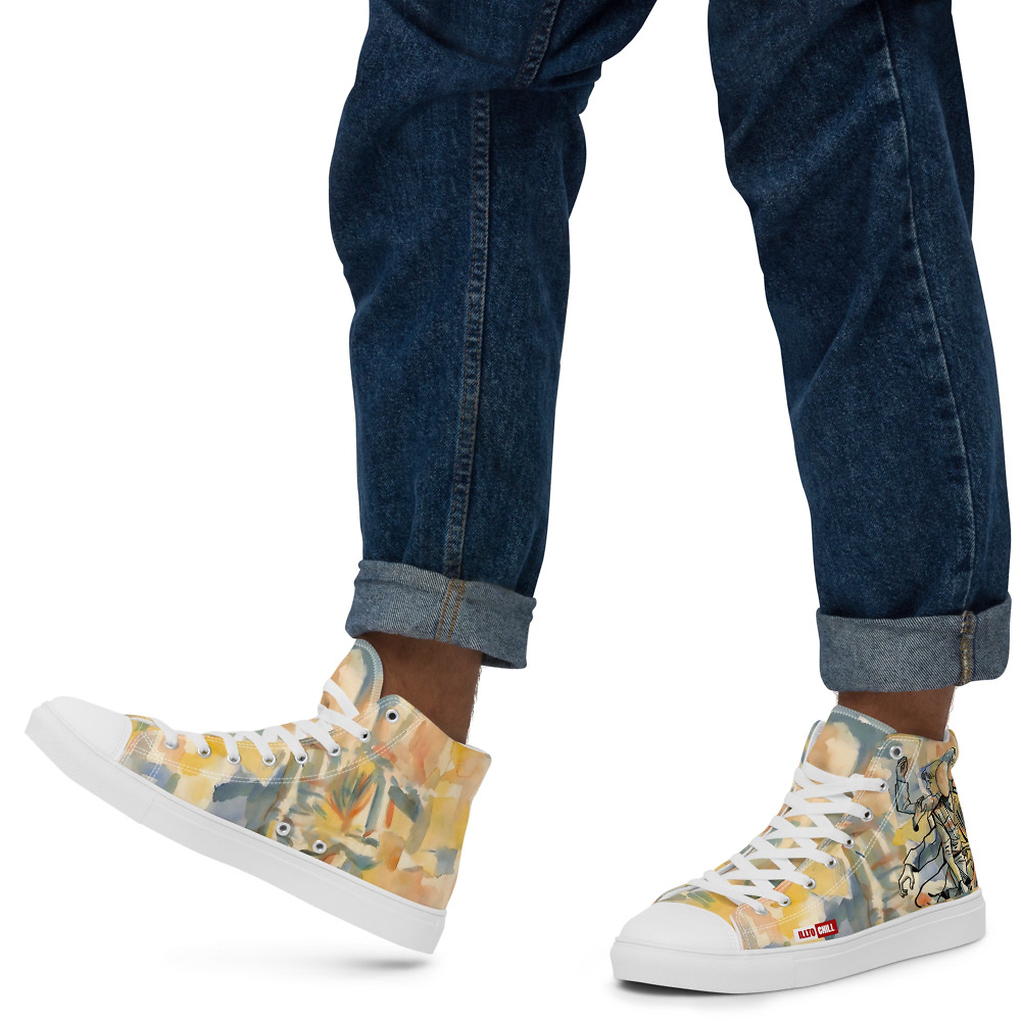 ILLTOCHILL Tourette syndrome awareness TS gift Men’s high top canvas shoes – Men's Lifestyle Left