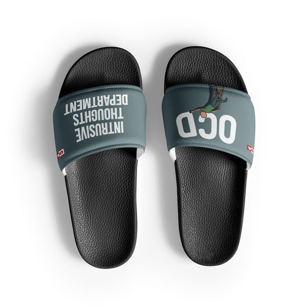 ILLTOCHILL OCD Awareness Men's Slides – Flat Front (Ocd Awareness Men's Slides)
