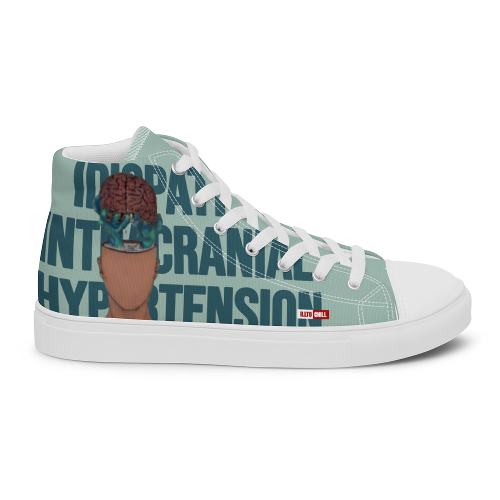 ILLTOCHILL IIH awareness Idiopathic support gift Men’s high top canvas shoes – Flat 2 Right Outside