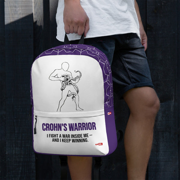 ILLTOCHILL Crohn's Disease Awareness Backpack – Men's Lifestyle Left (Clear)