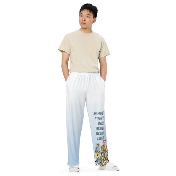 ILLTOCHILL Tourette's Syndrome Awareness Pants – Men's Front (White)