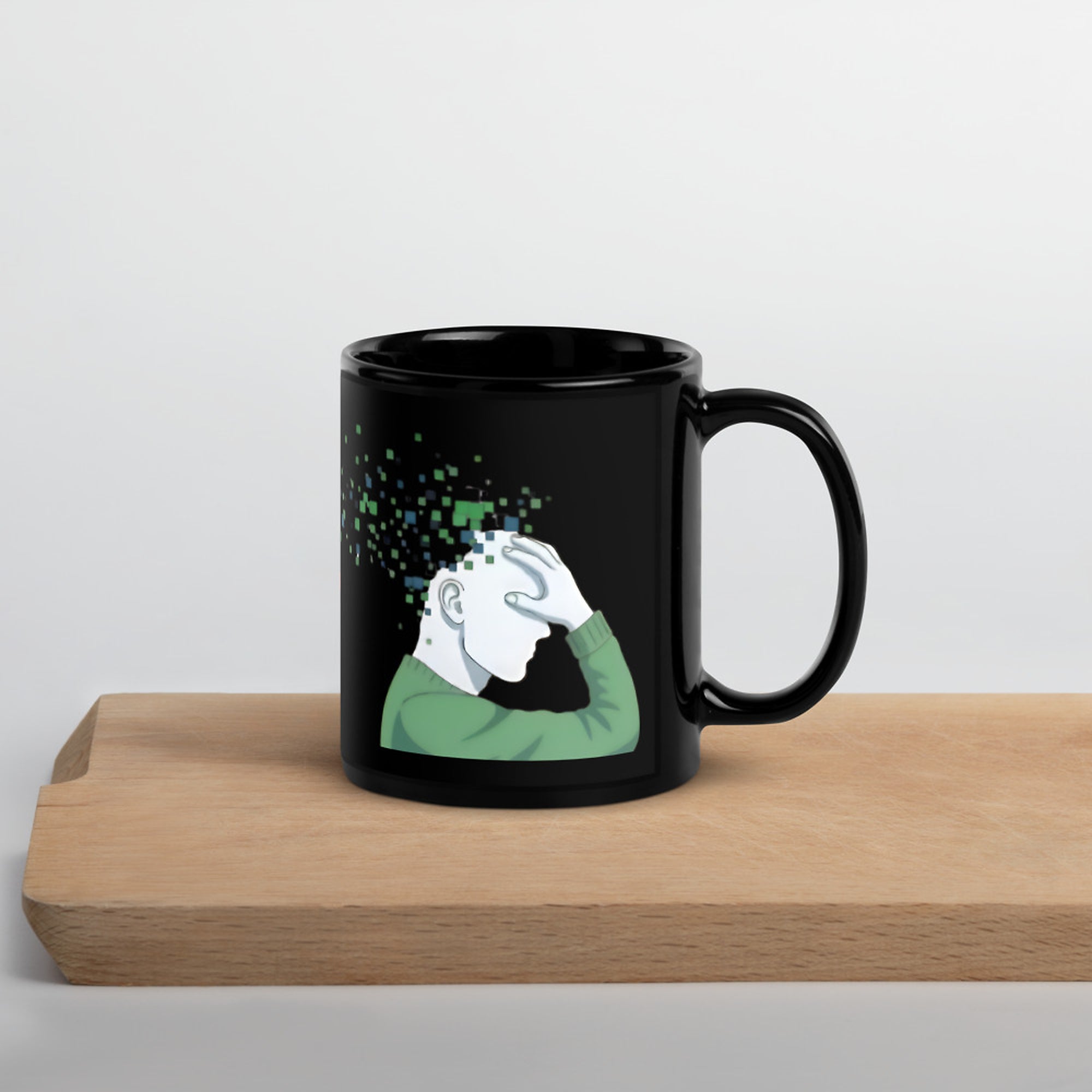 Dark Mode Brain TBI Black Mug ILLTOCHILL Bold Everyday Drinkware