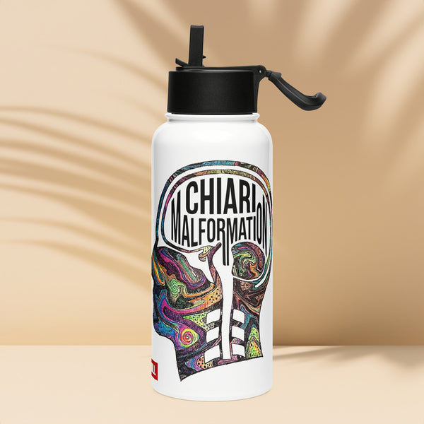 ILLTOCHILL CM Chiari Malformation awareness gift Stainless steel water bottle with a straw lid – Lifestyle 4 Left