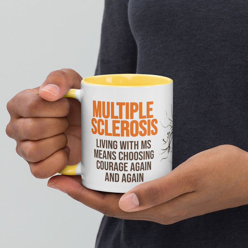 ILLTOCHILL MS awareness Multiple Sclerosis support gift Mug with Color Inside – Lifestyle 3 Left
