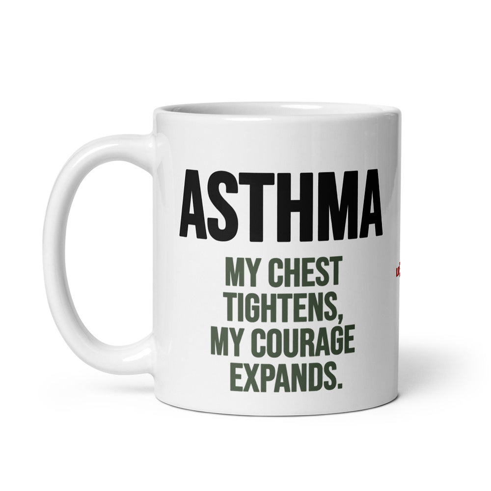 ILLTOCHILL Asthma awareness and support gift White glossy mug – Default Handle on Left