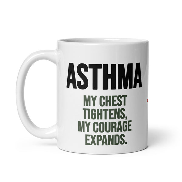 ILLTOCHILL Asthma awareness and support gift White glossy mug – Default Handle on Left