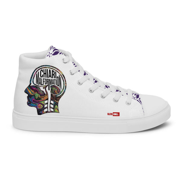 ILLTOCHILL CM Chiari Malformation awareness gift men’s high top canvas shoes – Flat 2 Right Outside