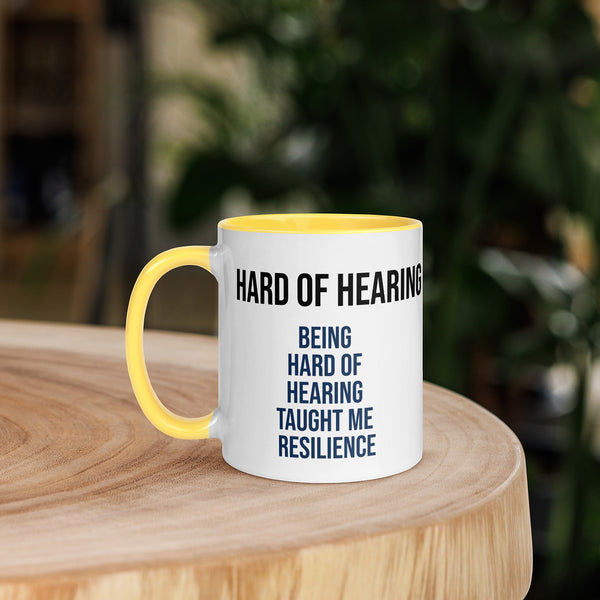 ILLTOCHILL Hard of hearing support gift for hearing impaired Mug with Color Inside – Lifestyle 5 Left