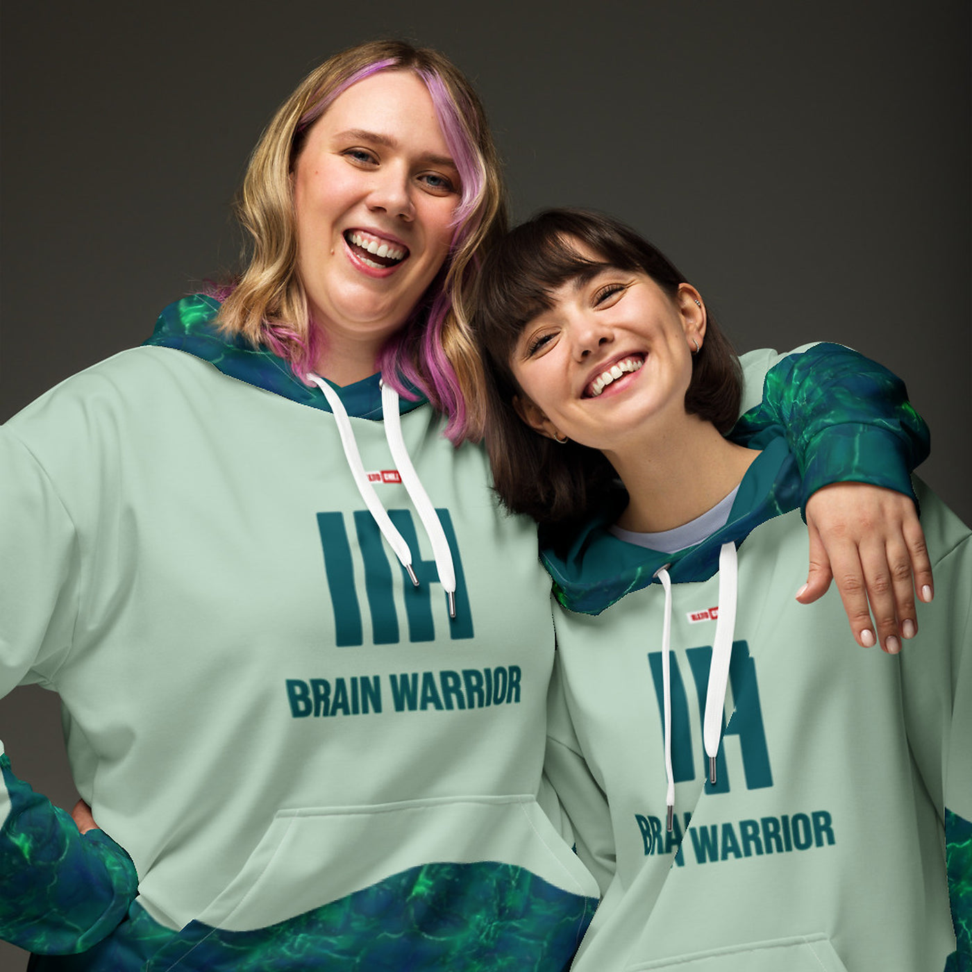 ILLTOCHILL IIH awareness Idiopathic Intracranial Hypertension support gift Unisex Hoodie – Couples Front (White)