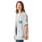 ILLTOCHILL Hard of Hearing awareness hearing impaired support Unisex button shirt – Women's 2 Left Front (White)