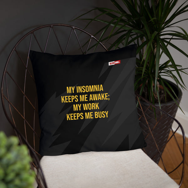 ILLTOCHILL Insomnia Awareness Pillow – Lifestyle Front Lifestyle 4 (Black)