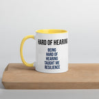 ILLTOCHILL Hard of hearing support gift for hearing impaired Mug with Color Inside – Lifestyle Left